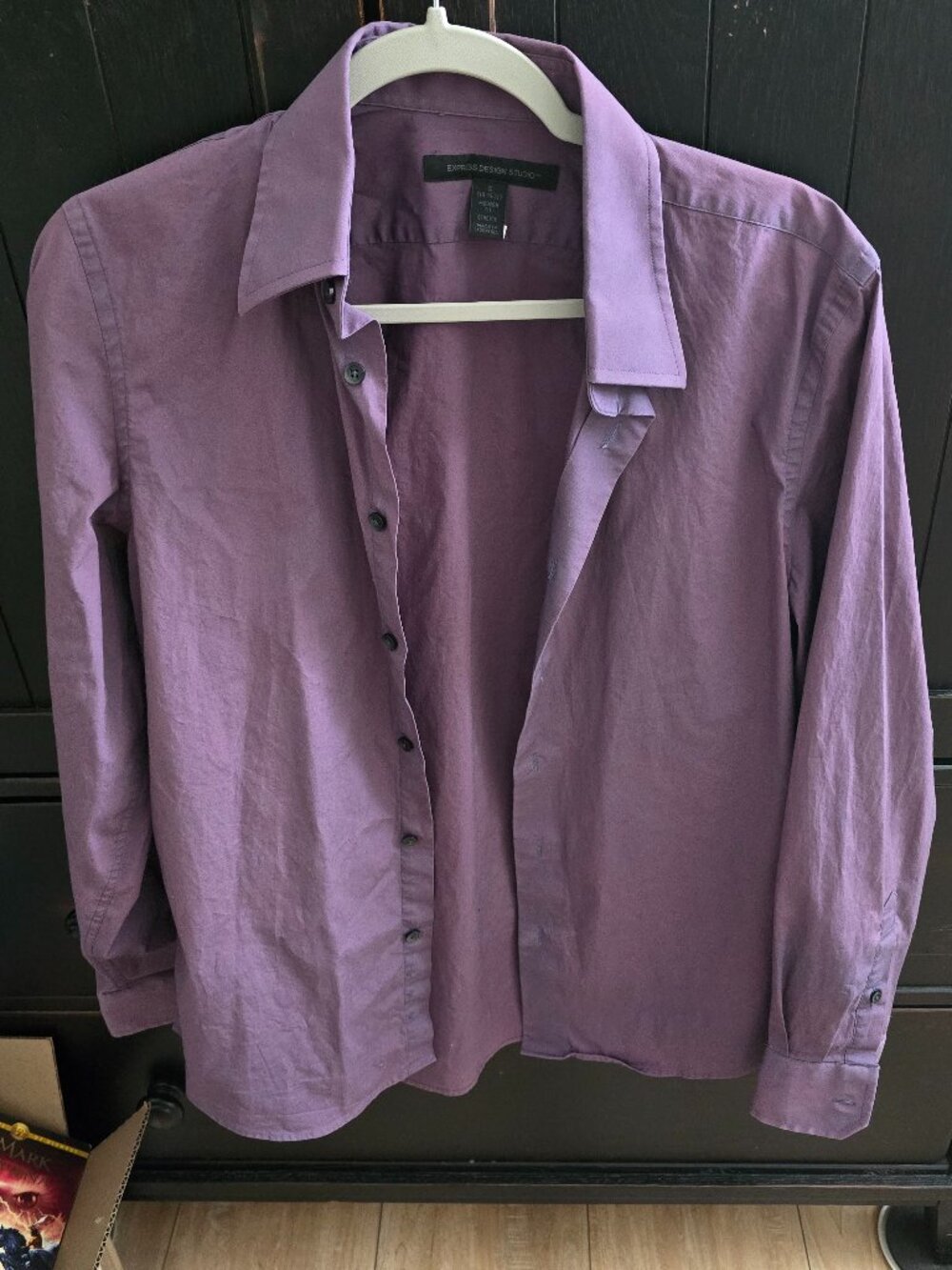 Men's Express purple button down shirt small 14-14.5 EUC modern fit